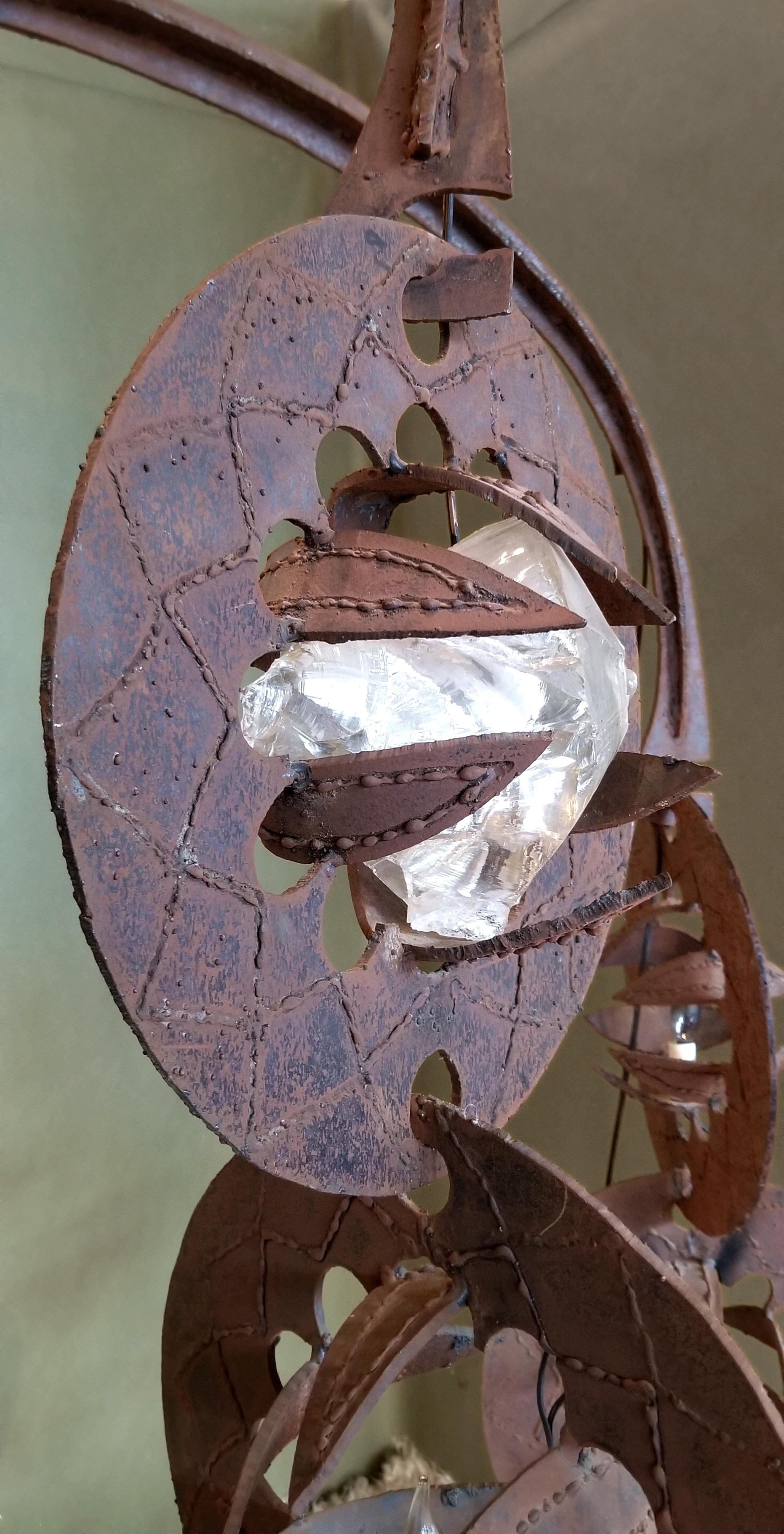 Colossal Illuminated Brutalist Mobile Sculpture by Gene Montez Flores 2