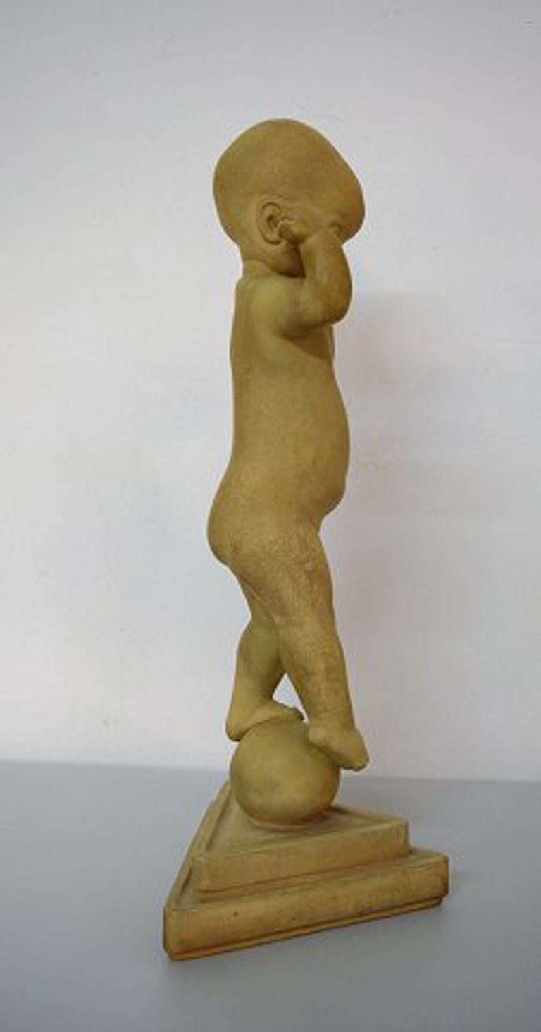 Danish Colossal Kai Nielsen Figure of terracotta, 'A little Globetrotter'