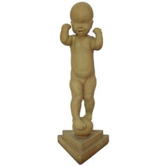 Colossal Kai Nielsen Figure of terracotta, 'A little Globetrotter'
