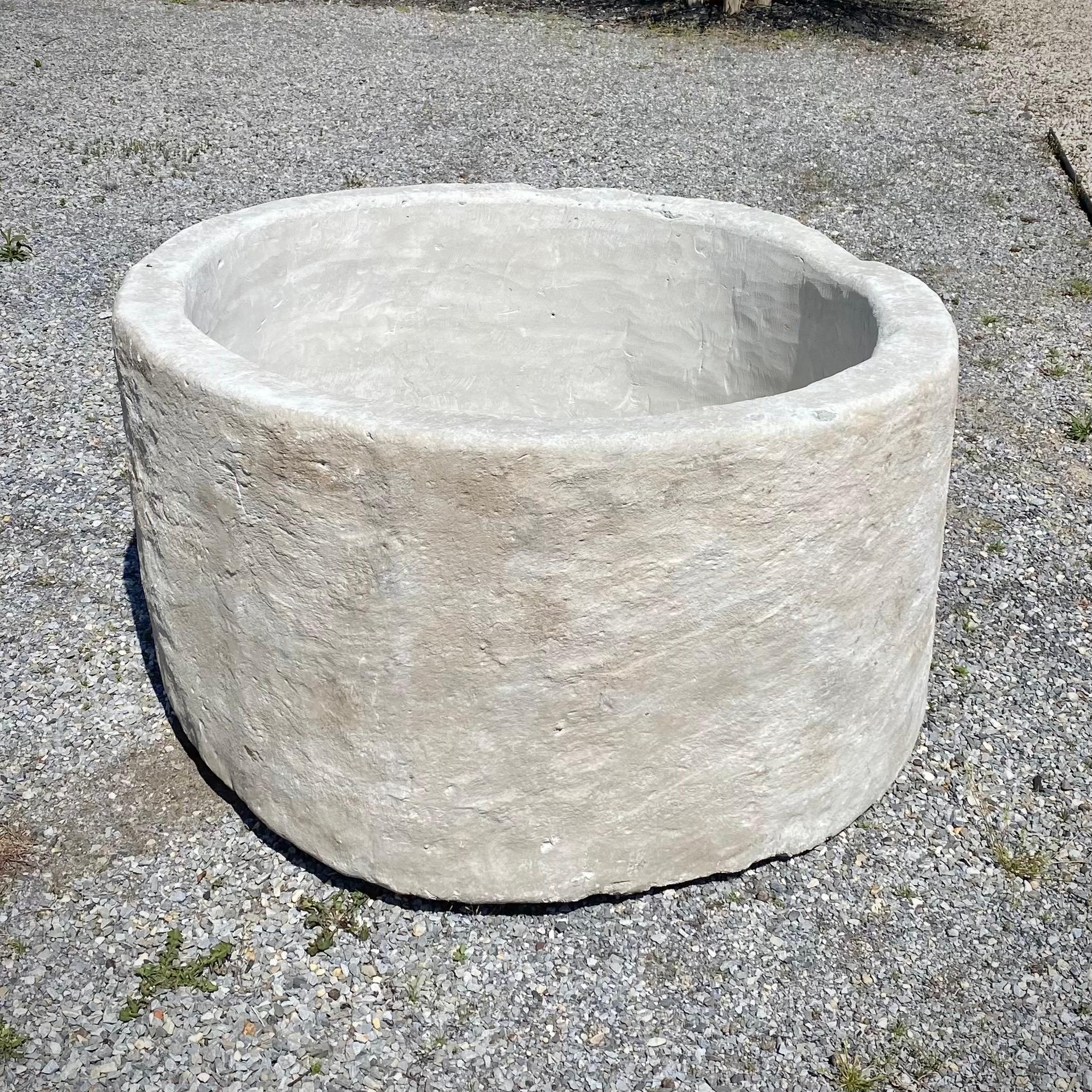 American Colossal Limestone Planter For Sale