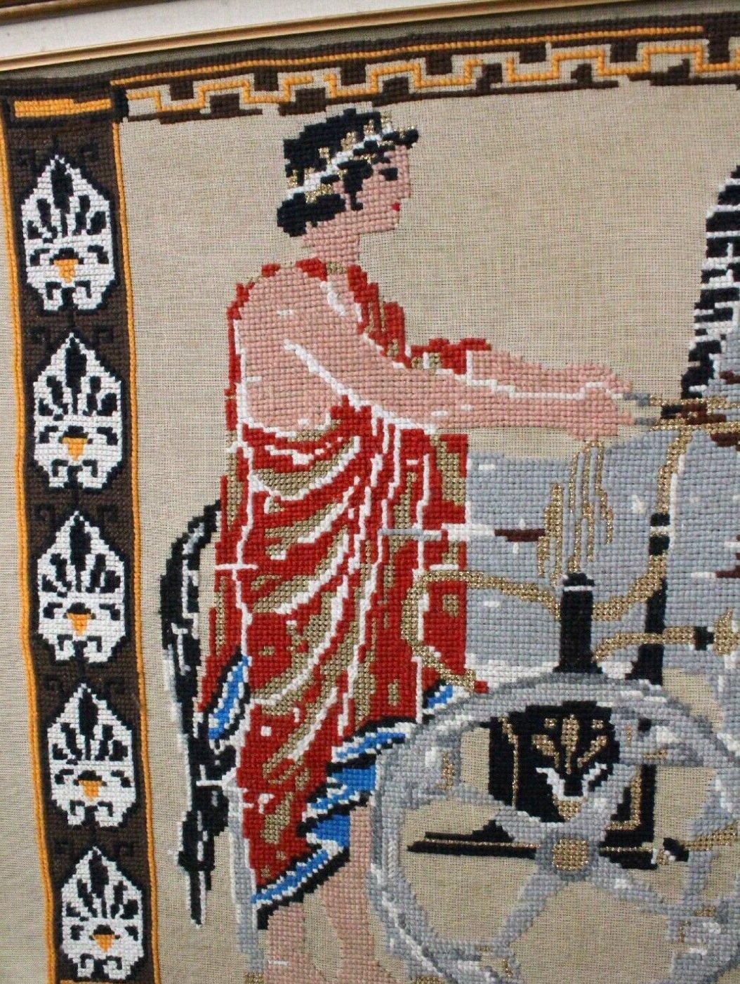 American COLOSSAL! MCM Greek Revival Tapestry! 1950s Frederic Weinberg Era Wall Art Decor For Sale