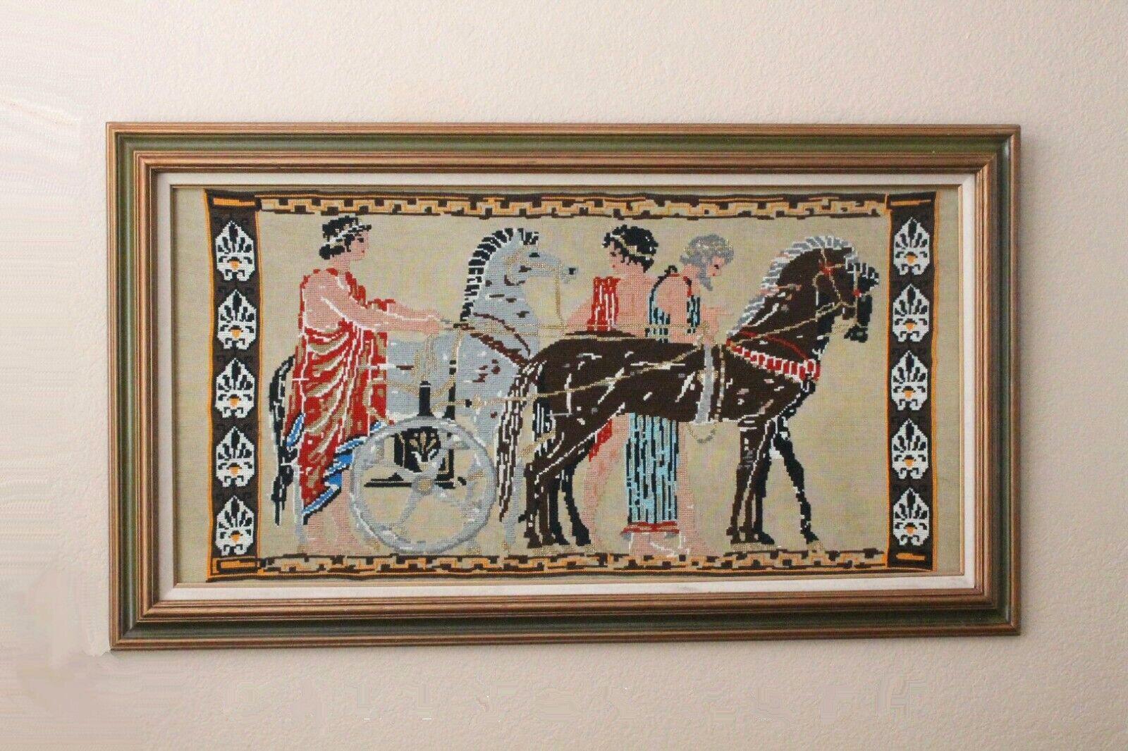 Fabric COLOSSAL! MCM Greek Revival Tapestry! 1950s Frederic Weinberg Era Wall Art Decor For Sale