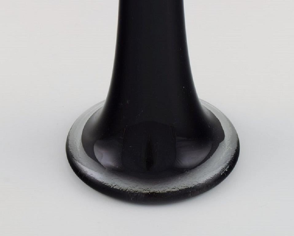 Colossal Murano Floor Vase in Black Mouth-Blown Art Glass, Italian Design, 1980s For Sale 4