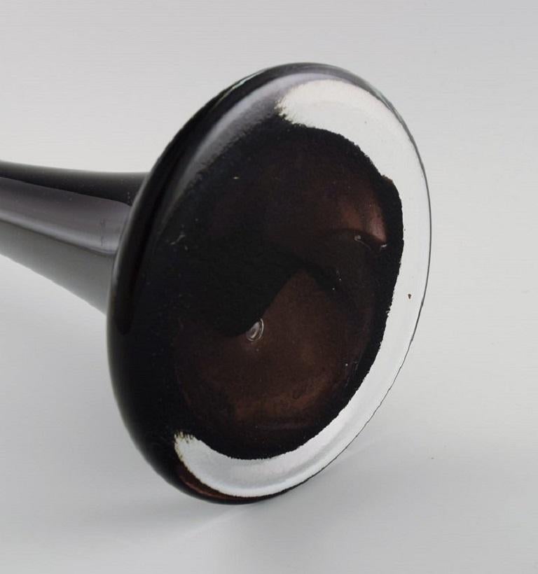 Colossal Murano-Stehlampe aus schwarzem Mouth-Blown-Kunstglas, italienisches Design, 1980er Jahre im Angebot 3