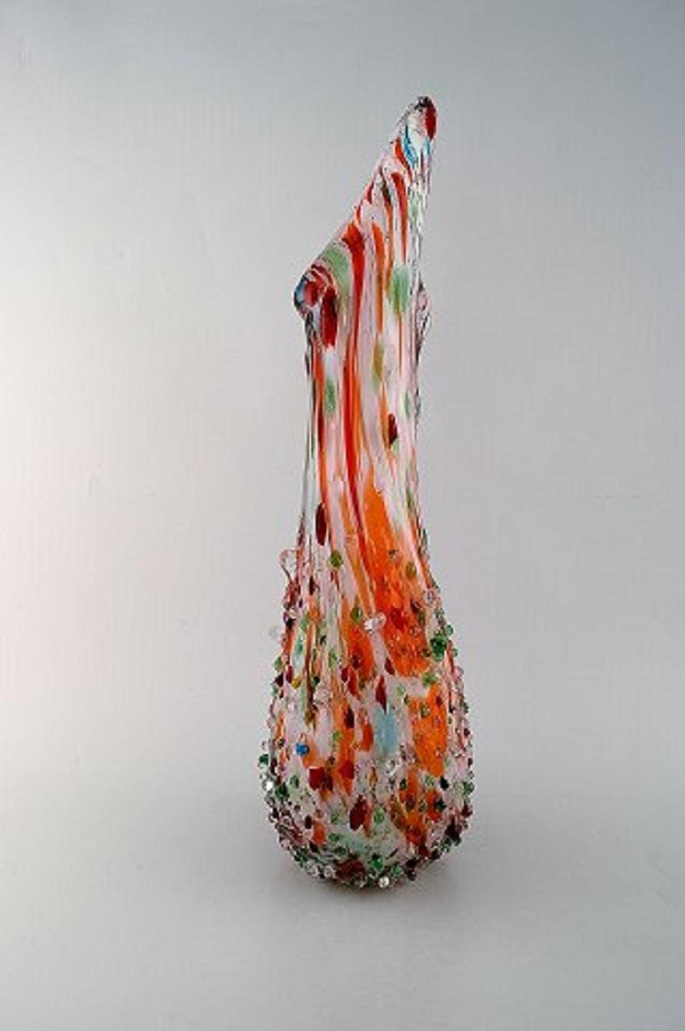 Colossal Murano floor vase in colorful mouth-blown art glass. Budded style, 1960s.
Measures: 52 x 15.5 cm.
In very good condition.