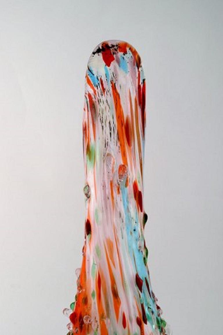 Colossal Murano Floor Vase in Colorful Mouth Blown Art Glass, Budded Style 1960s In Good Condition In Copenhagen, DK