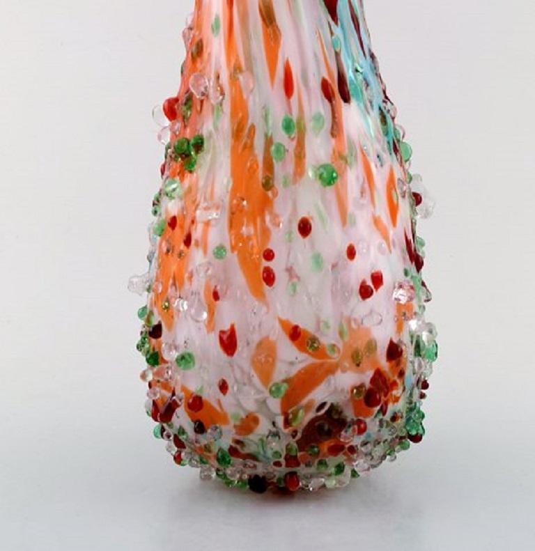 Mid-20th Century Colossal Murano Floor Vase in Colorful Mouth Blown Art Glass, Budded Style 1960s