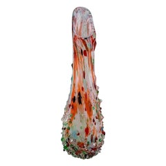 Colossal Murano Floor Vase in Colorful Mouth Blown Art Glass, Budded Style 1960s