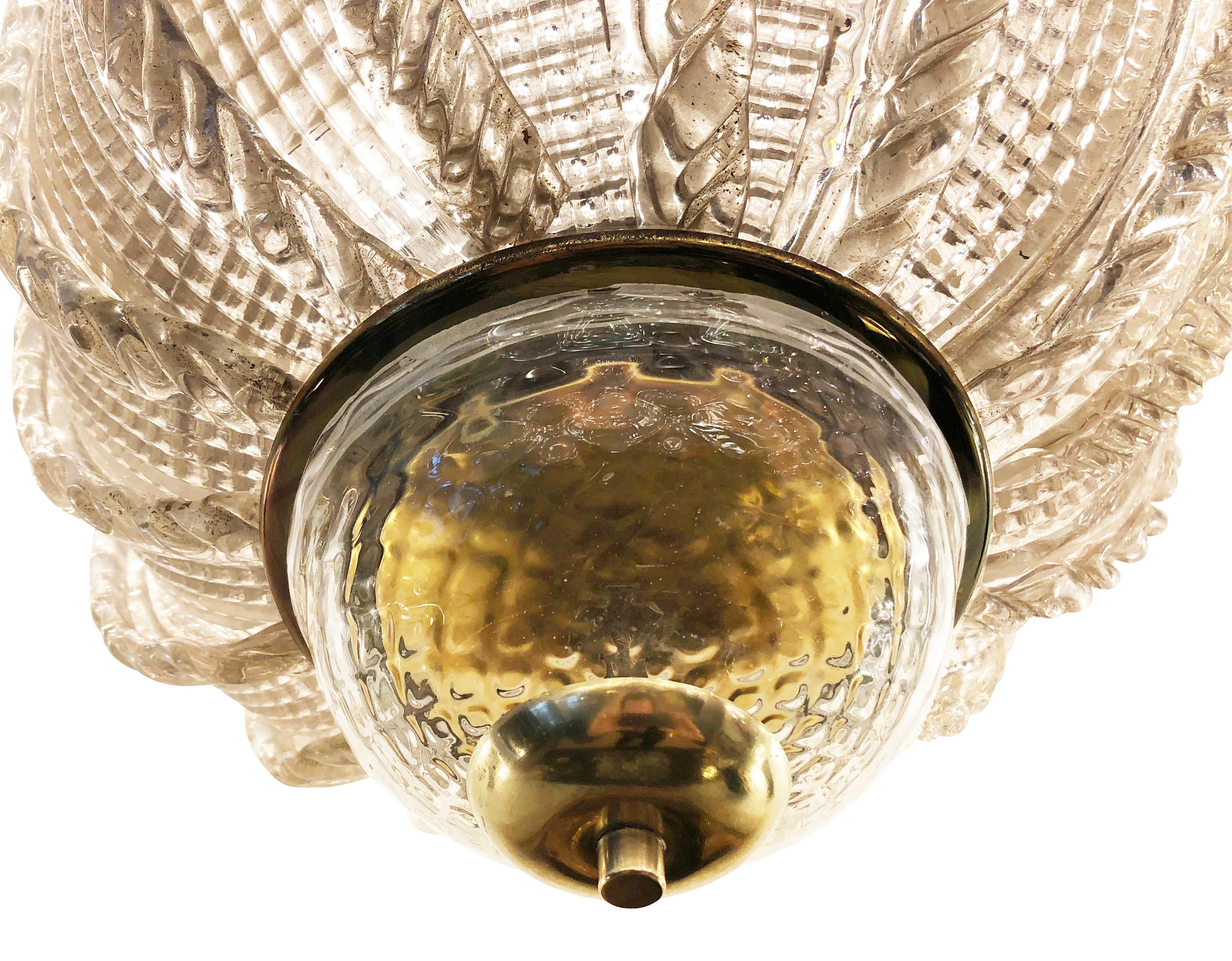 Mid-Century Modern Colossal Murano Glass Pendant Attributed to Venini