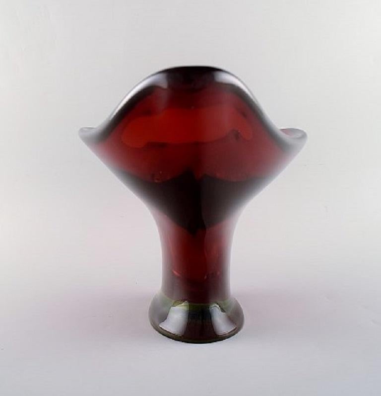 Mid-20th Century Colossal Murano Vase in Mouth Blown Art Glass, 1960s-1970s