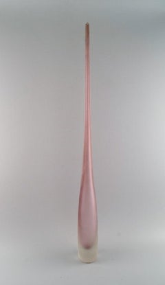 Colossal Murano-Vase aus rosa und mattiertem mundgeblasenem Kunstglas