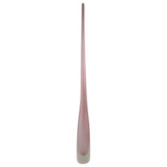 Colossale vaso di Murano in vetro artistico soffiato a bocca rosa e smerigliato