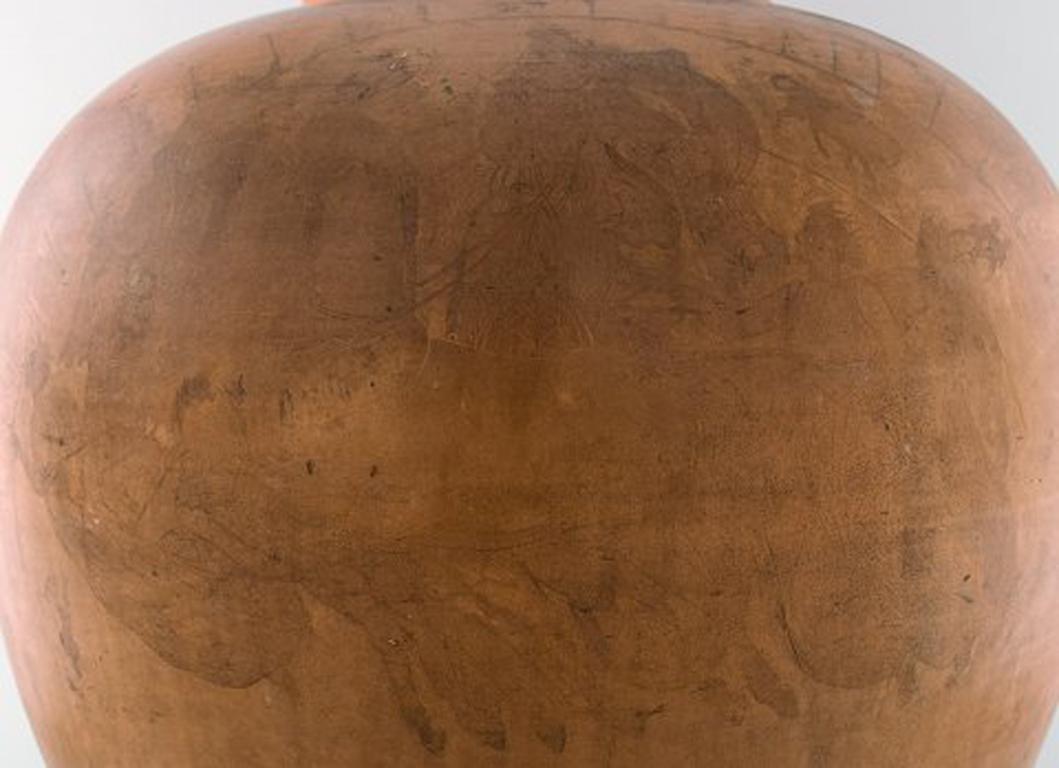 Neoclassical Colossal P. Ipsen, Denmark Rare Museum Quality Vase of Terracotta