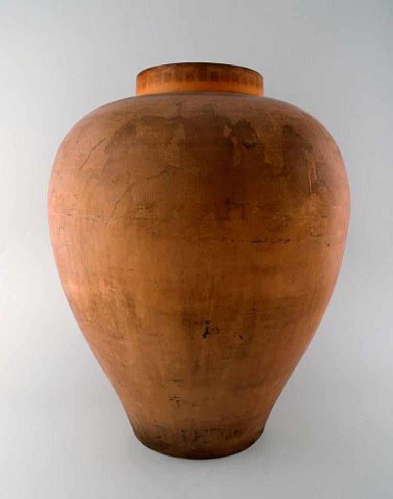 Late 19th Century Colossal P. Ipsen, Denmark Rare Museum Quality Vase of Terracotta