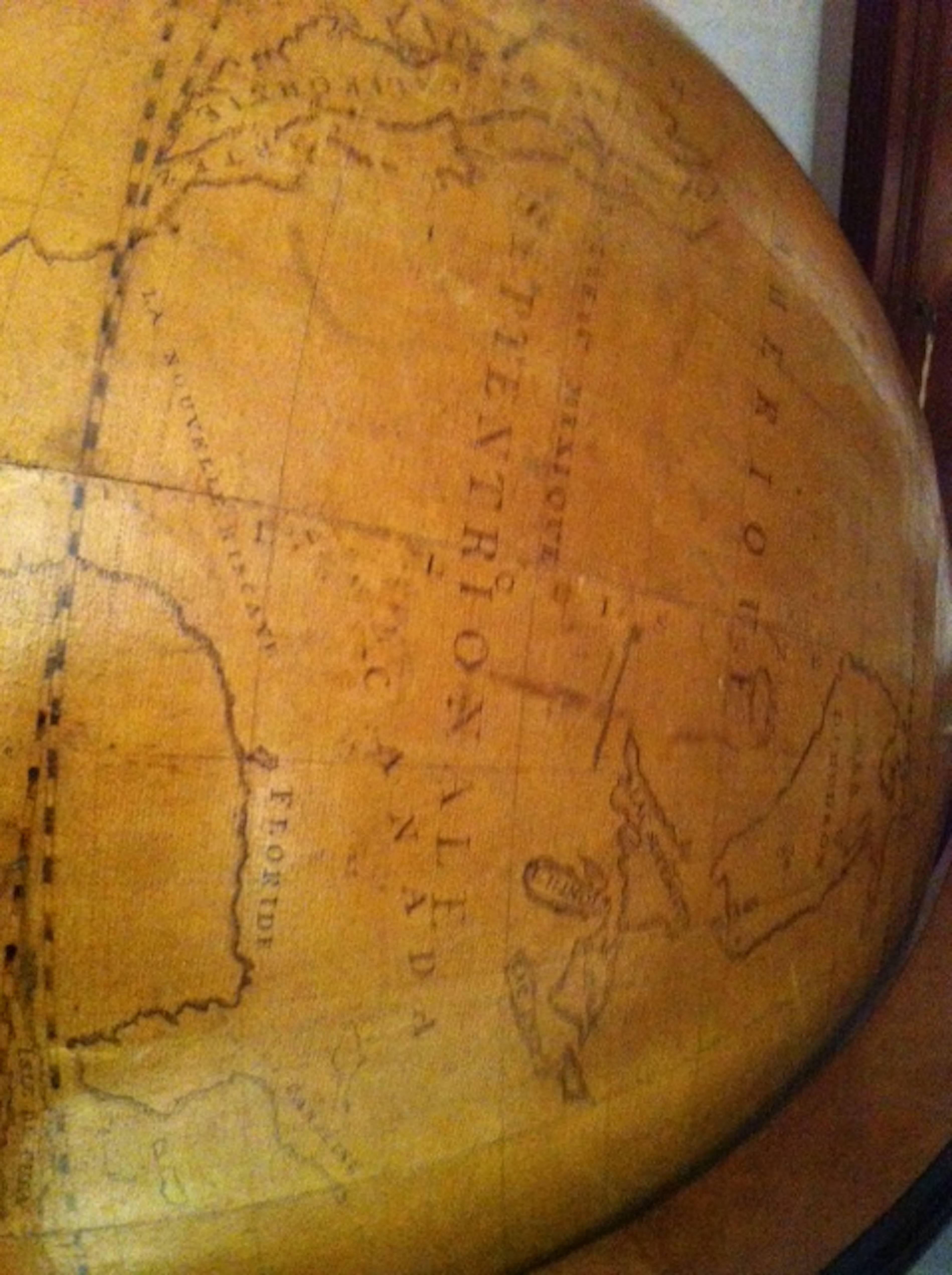 Mid-18th Century Colossal Terrestrian Globe Hand Painted, French, First Half of the 18th Century For Sale