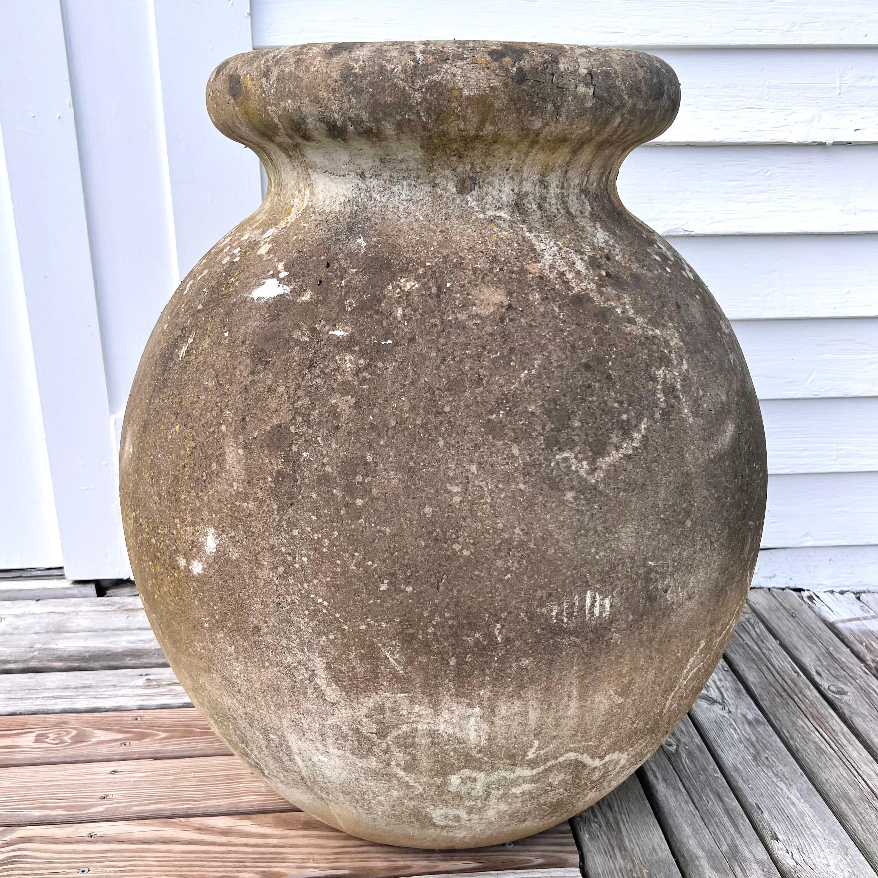 Concrete Colossal Willy Guhl Olive Jar Planter, 1960s Switzerland For Sale
