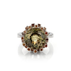 Colosseum: 18 kt white gold cocktail ring with rare zultanite and cognaq diamond