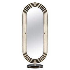 Colosseum Floor Mirror with Nero Marquina Marble Base