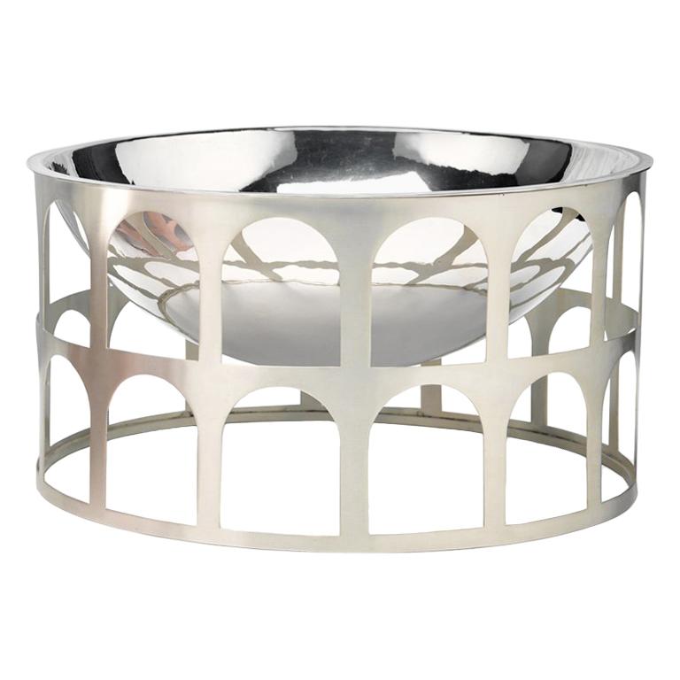 Colosseum II Silver Pleated Metal Centerpiece by Jaime Hayon For Sale