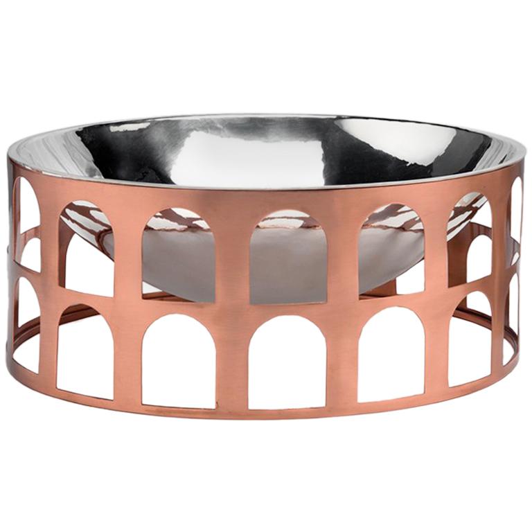 Colosseum III Copper and Silver Pleated Centerpiece by Jaime Hayon For Sale