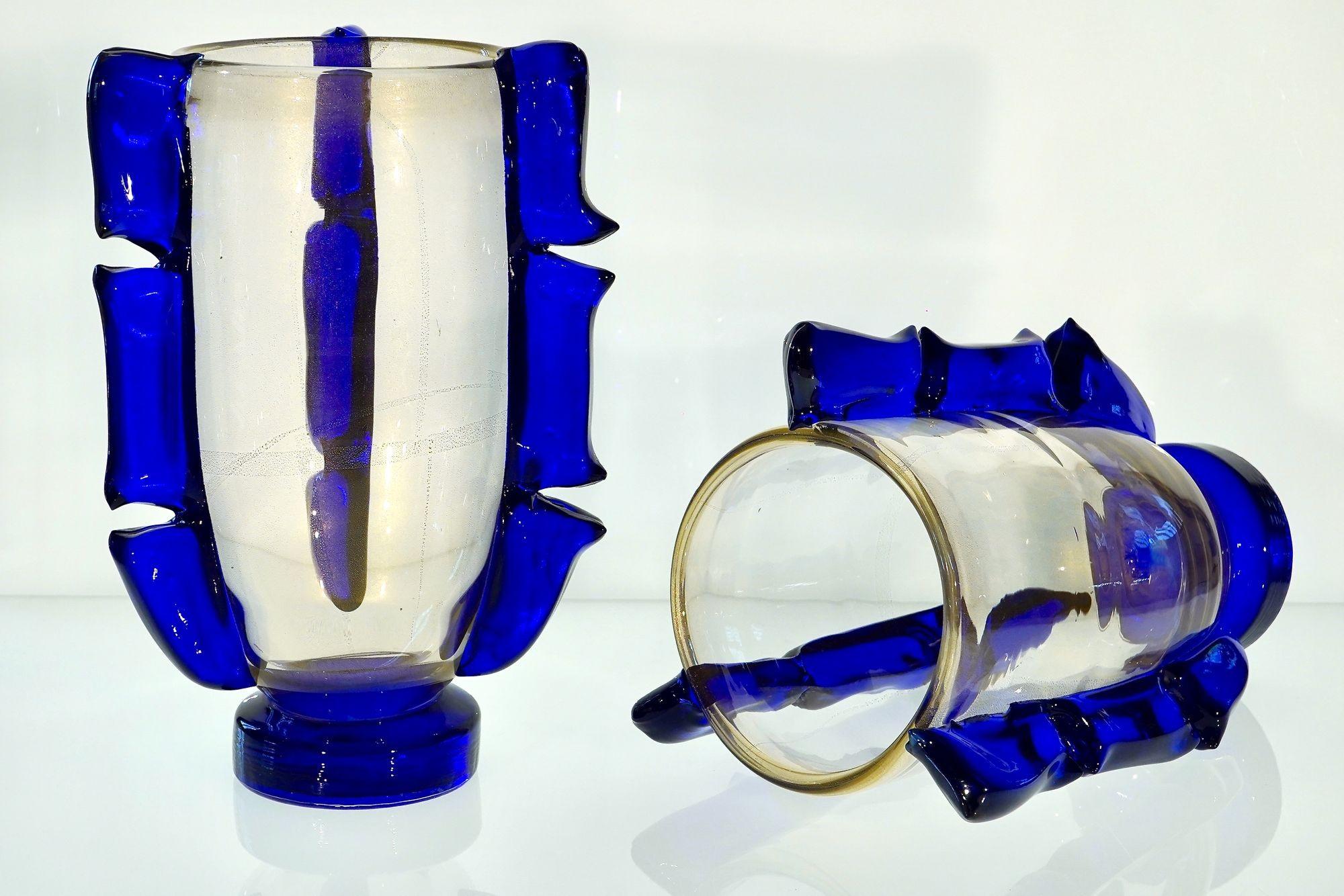 I Colossi – Three Sculpted Blue Cobalt Wings

Part of the I Colossi group within the ongoing Maestro collection, this vase continues the collaboration between Silvio Piattelli and Murano glass artist E. Colizza. The series revisits mid-century