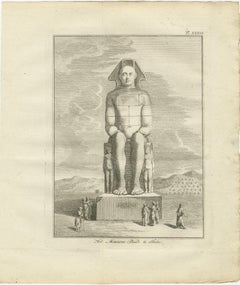 Colossus of Memnon at Thebes, Egypt – Antique Front and Rear Views, c.1776