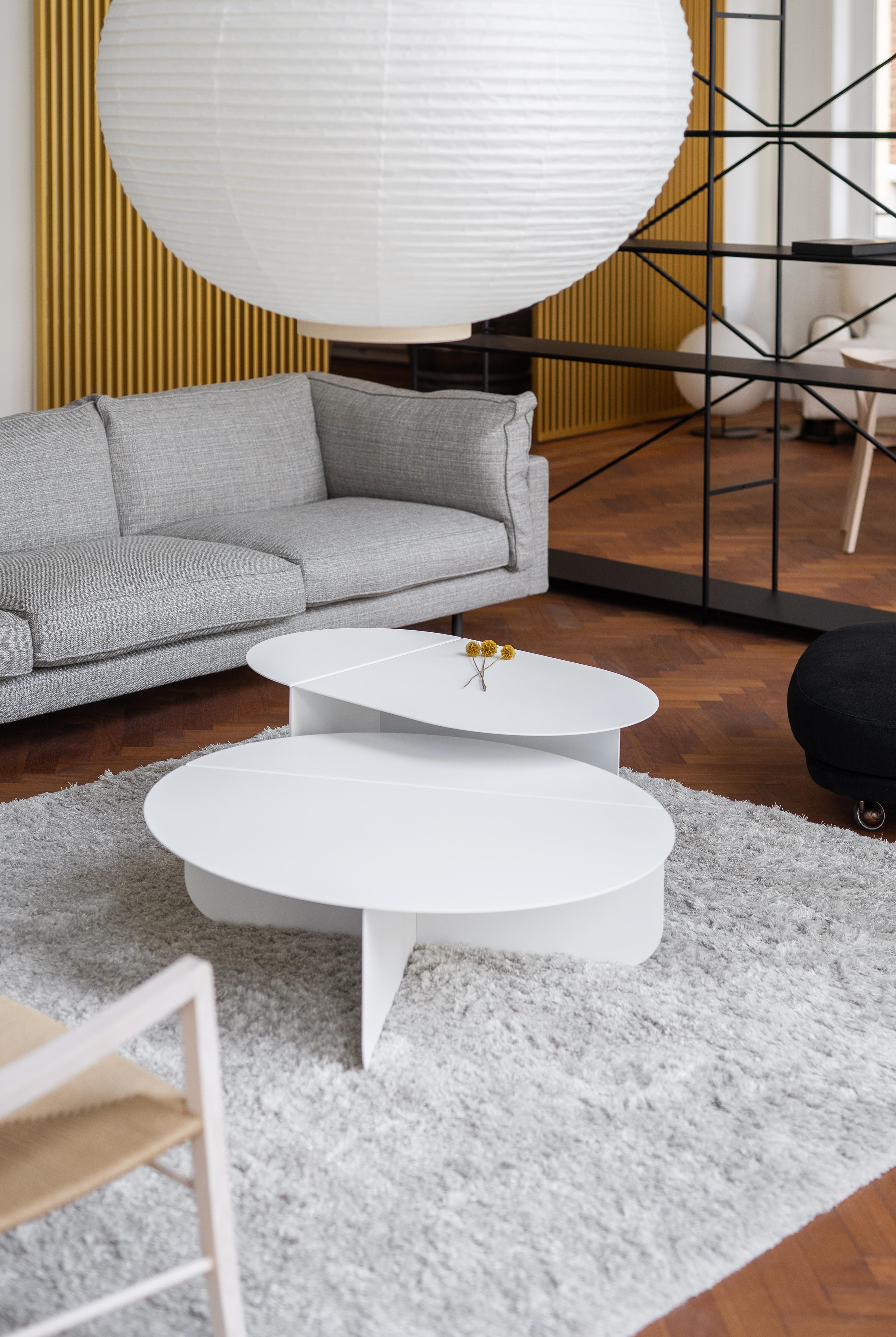 Dutch Colour, a Modern Oval Coffee Table, Ral 1001 - Beige, by Bas Vellekoop For Sale