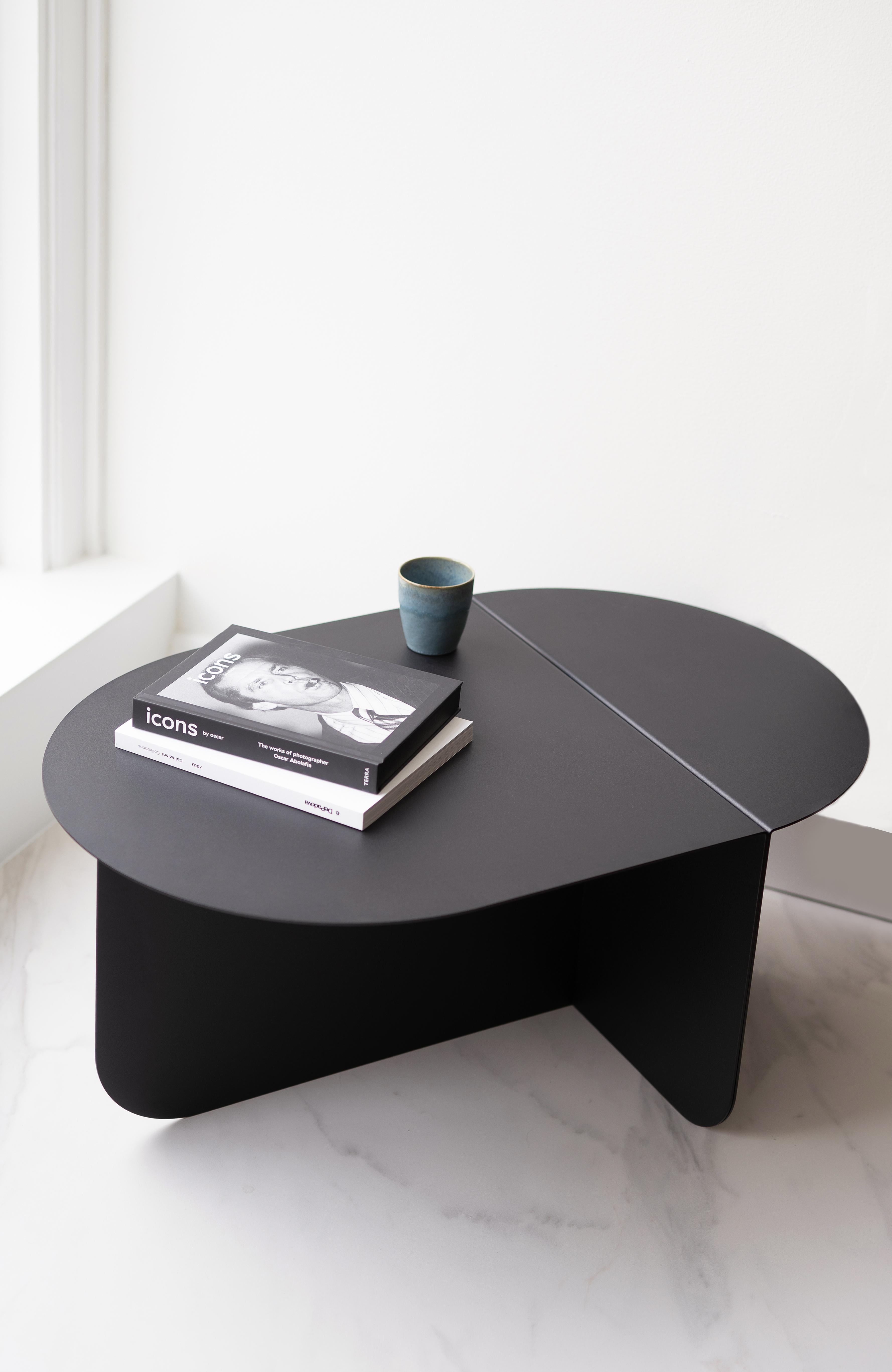 Powder-Coated Colour, a Modern Oval Coffee Table, Ral 1001 - Beige, by Bas Vellekoop For Sale