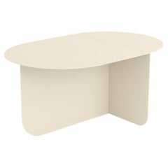 Couleur, table basse ovale moderne, Ral 1013 - Blanc huîtres, par Bas Vellekoop