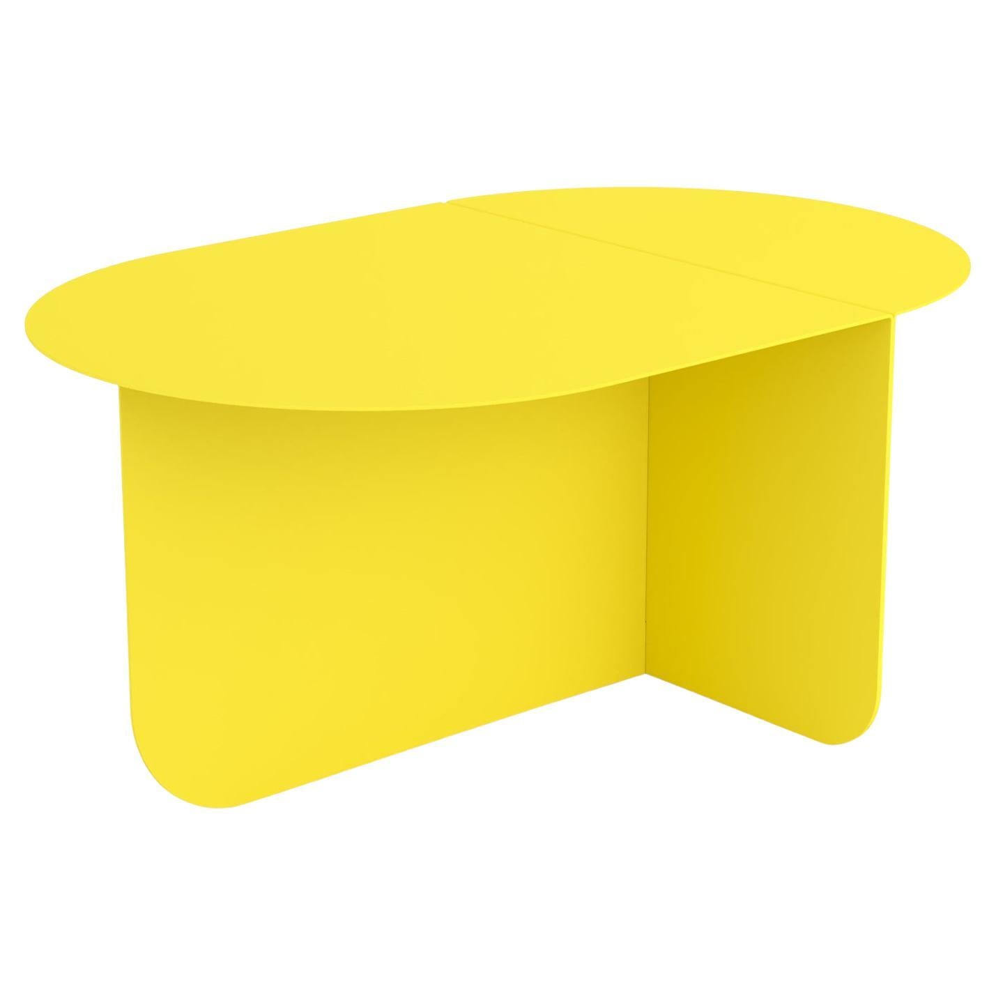 Colour, a Modern Oval Coffee Table, Ral 1016 - Sulfur Yellow, by Bas Vellekoop