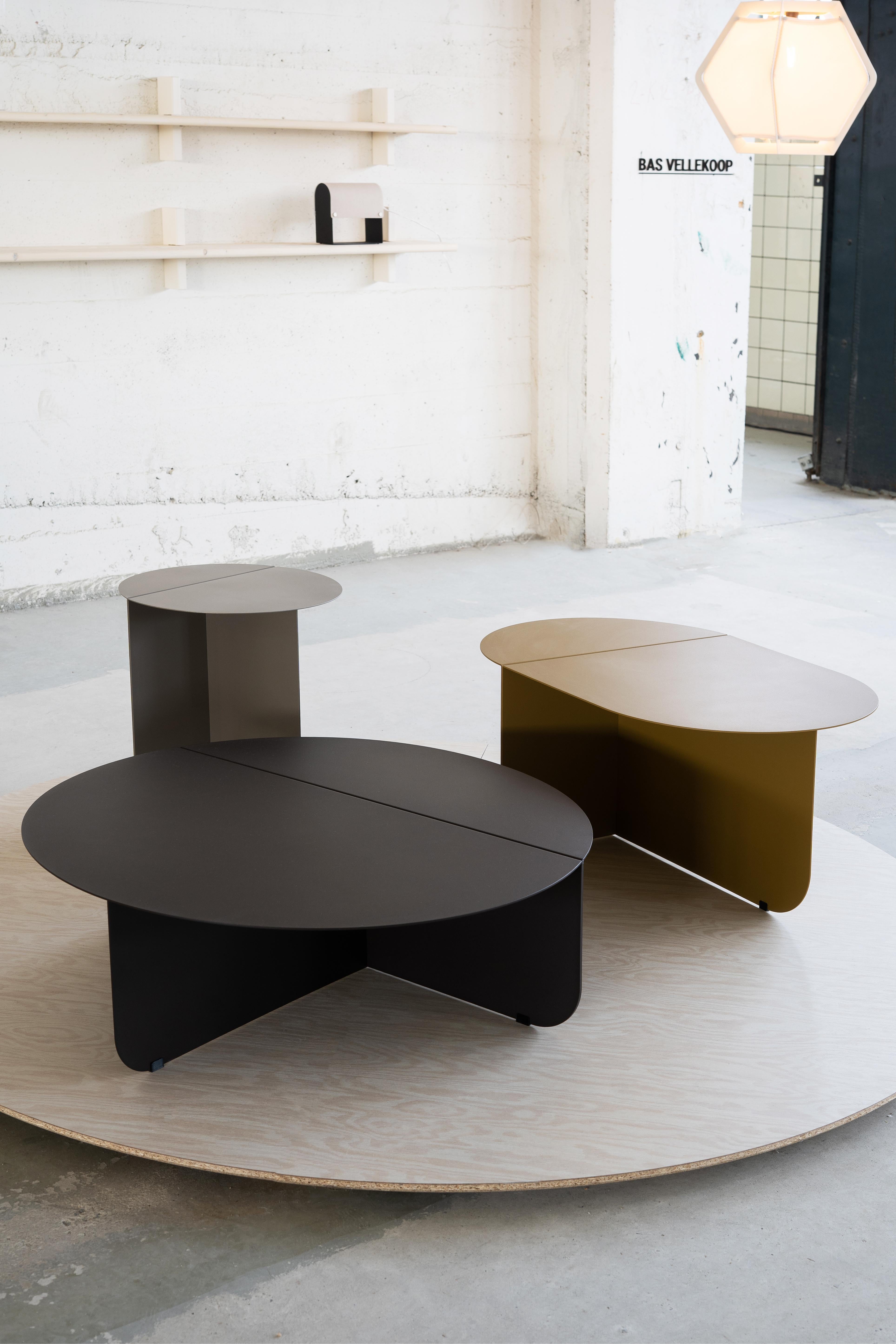 Aluminum Colour, a Modern Oval Coffee Table, Ral 1018 - Zinc Yellow, by Bas Vellekoop For Sale