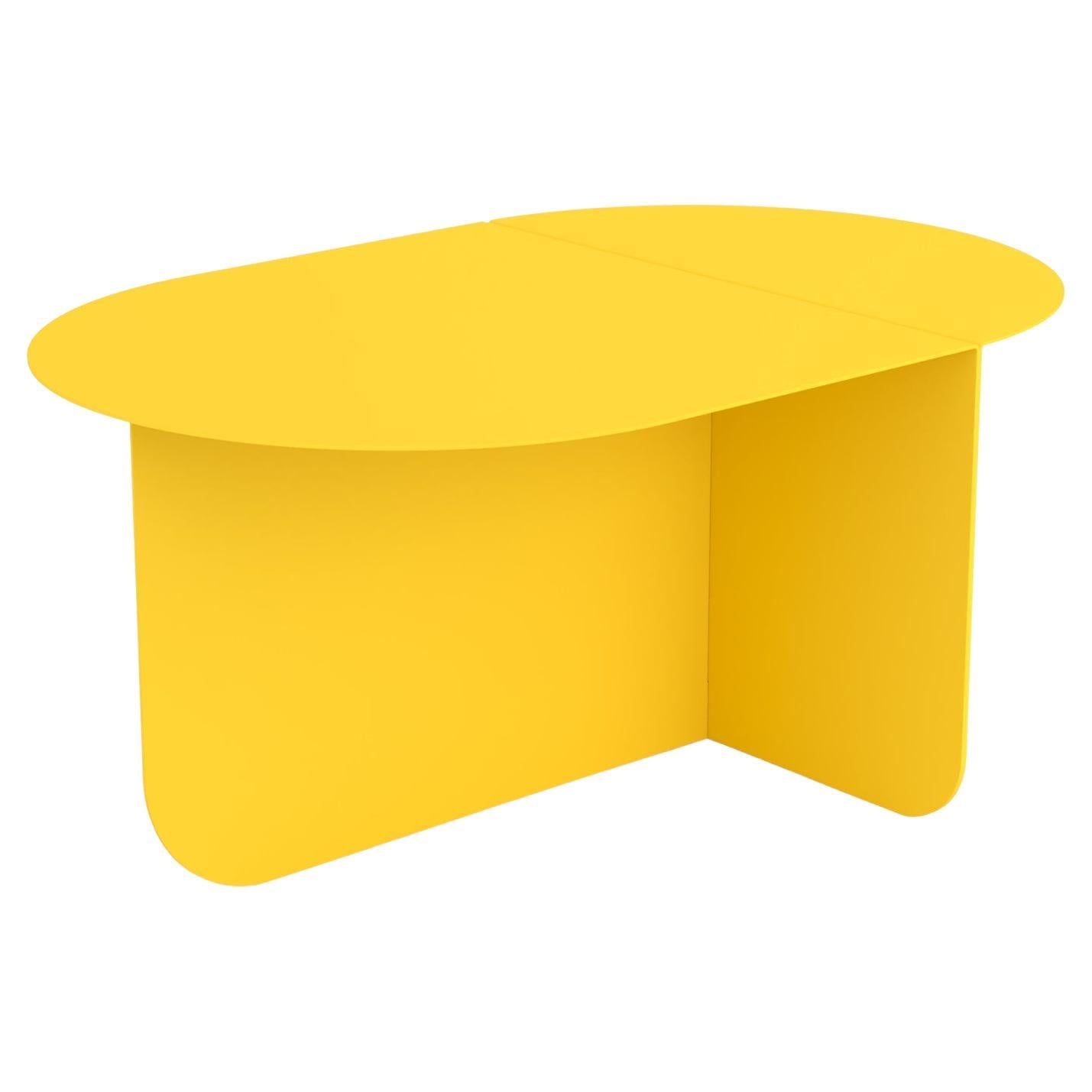 Colour, a Modern Oval Coffee Table, Ral 1018 - Zinc Yellow, by Bas Vellekoop