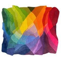 Color Cañón Vibrante Multicolor Alfombra Irregular Tamaño Estándar