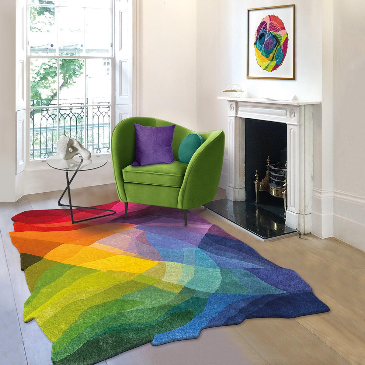XXI secolo e contemporaneo Tappeto Colour Canyon Vibrant Multi-Color Irregular Dimensioni standard in vendita