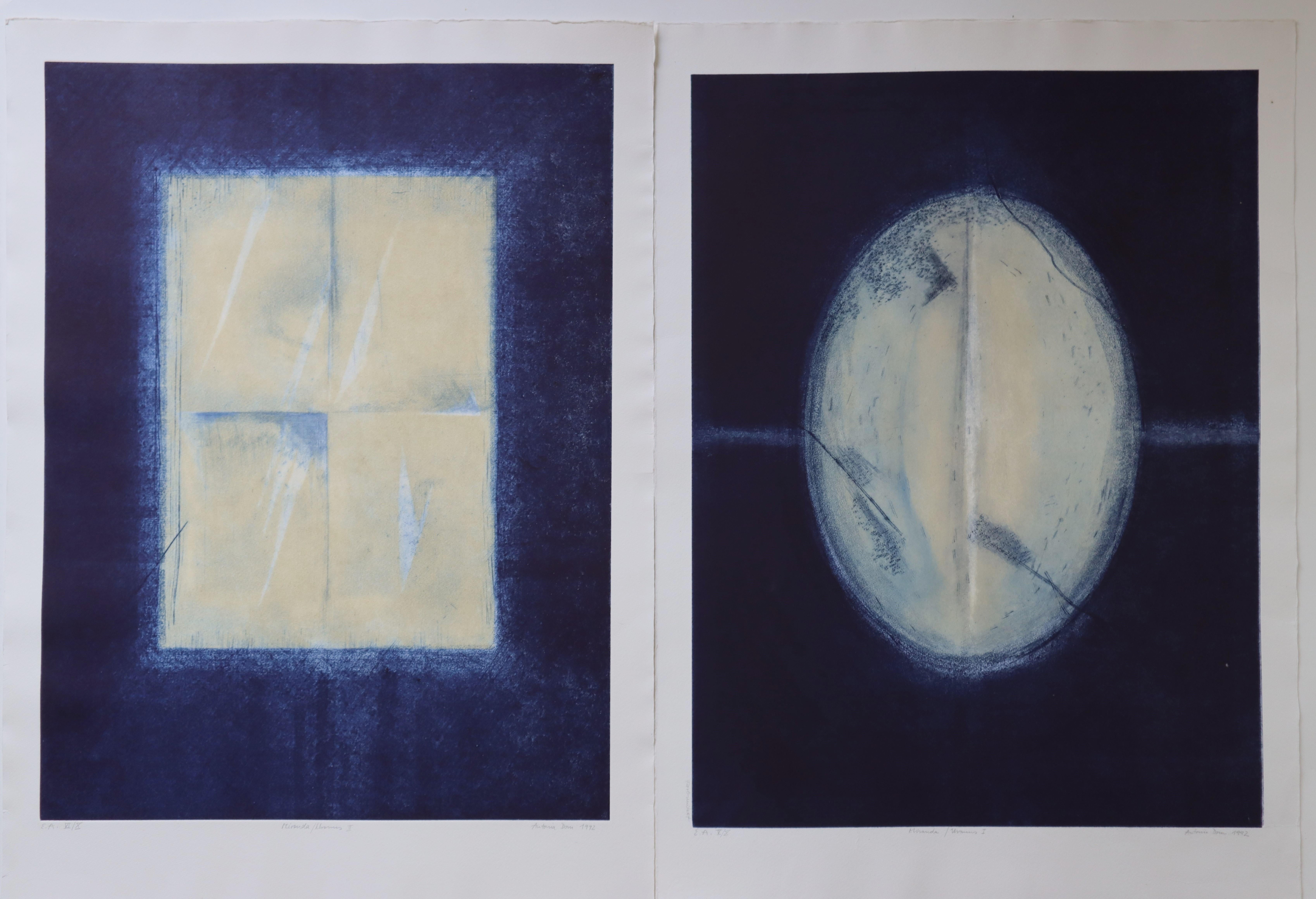 Farbradierung  Antonia Dombrowsky 1992- Farbgravur  handgeschöpftes Bütten-Papier im Zustand „Gut“ im Angebot in Bussiere Dunoise, Nouvel Aquitaine
