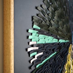 Colour Fan. A piece of 3D Sculptural multi coloured Leather Wall Art
