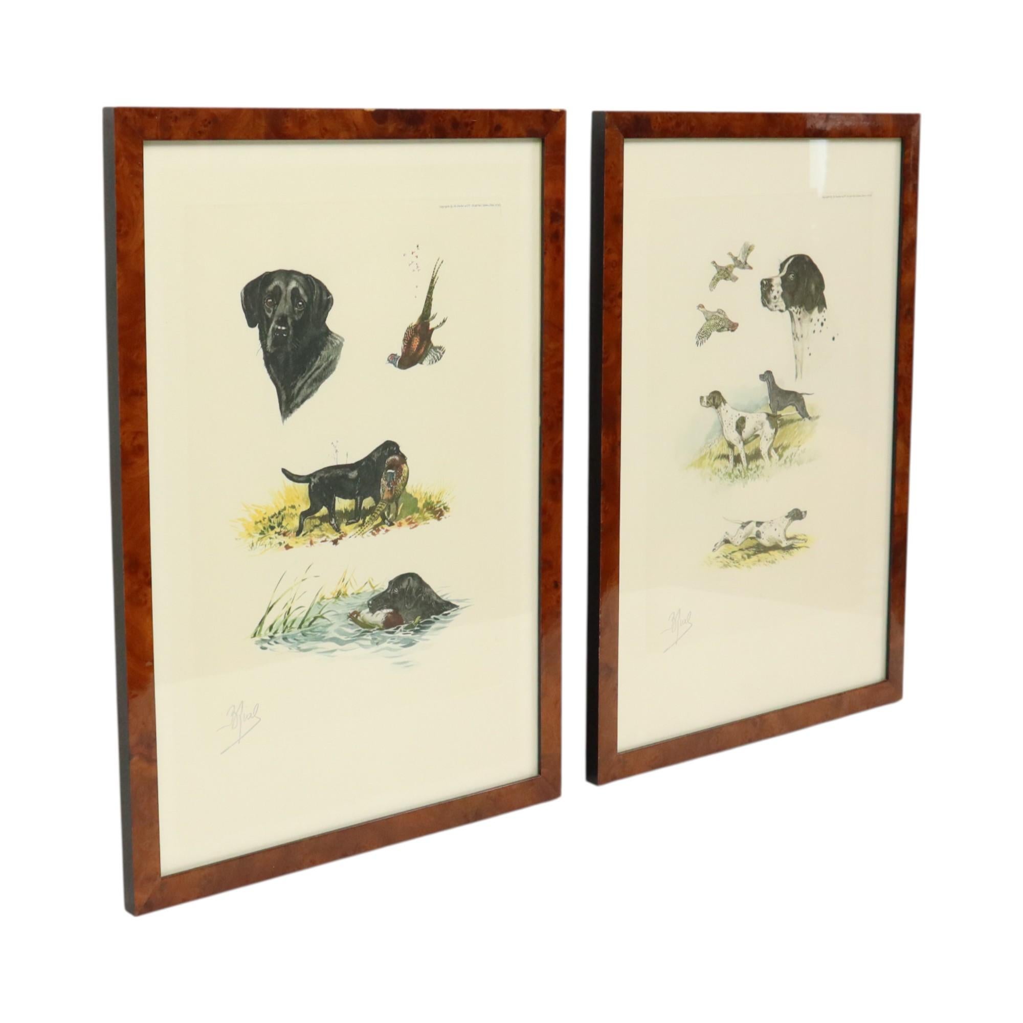 Farblithographien Boris Riab Jagdhund Signiert Kunst Paris im Angebot 7