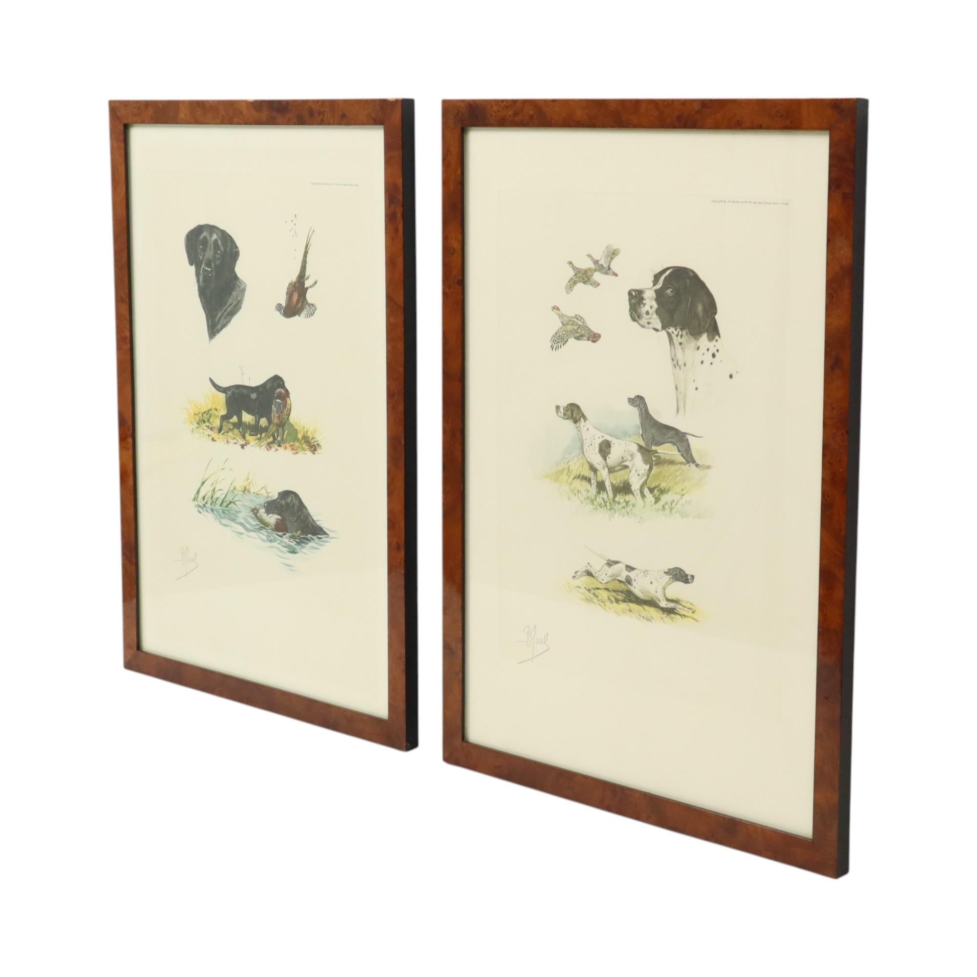Farblithographien Boris Riab Jagdhund Signiert Kunst Paris im Angebot 8