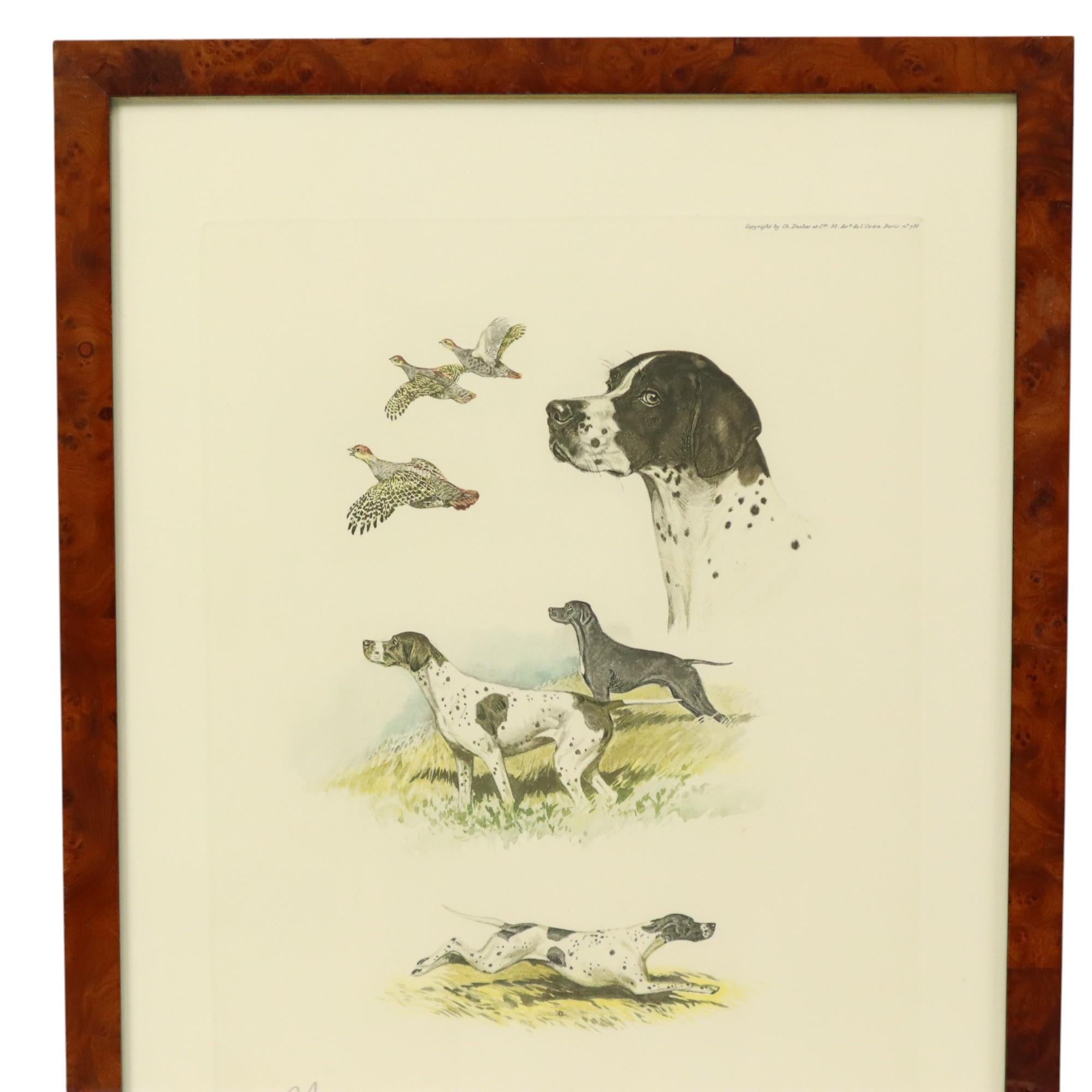 Farblithographien Boris Riab Jagdhund Signiert Kunst Paris im Zustand „Gut“ im Angebot in Poperinge, BE