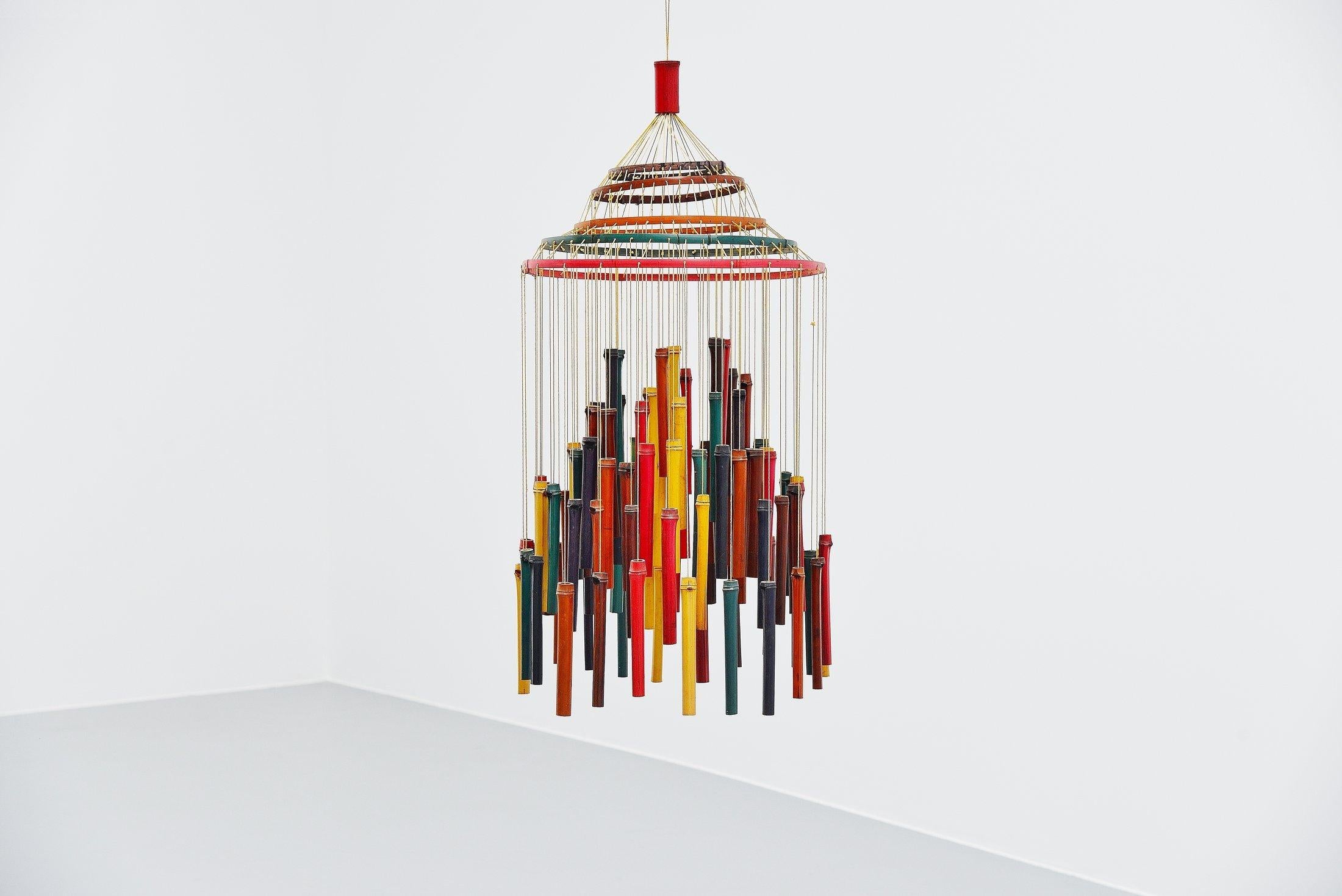 Colored Bamboo Mobile Sculpture, Holland, 1960 2
