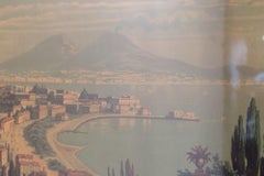 Impresión coloreada de la Bahía de Nápoles
