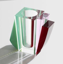 Vaso di cristallo colorato, design contemporaneo, modello RAL.