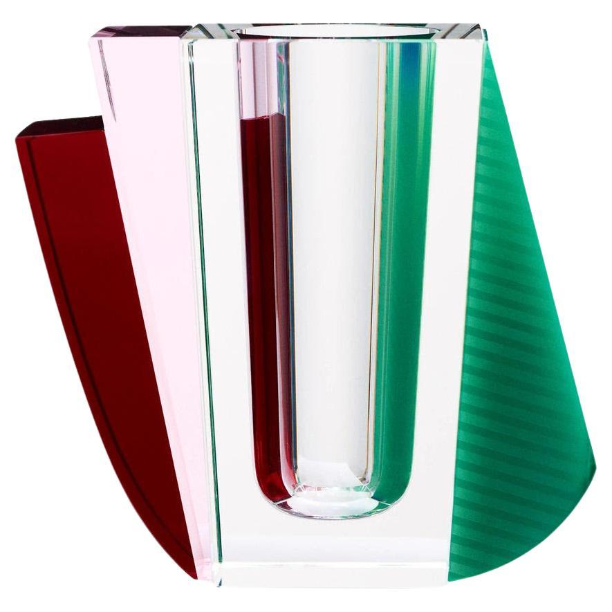 Vase aus farbigem Kristall, Contemporary Design, Modell RAL. im Angebot