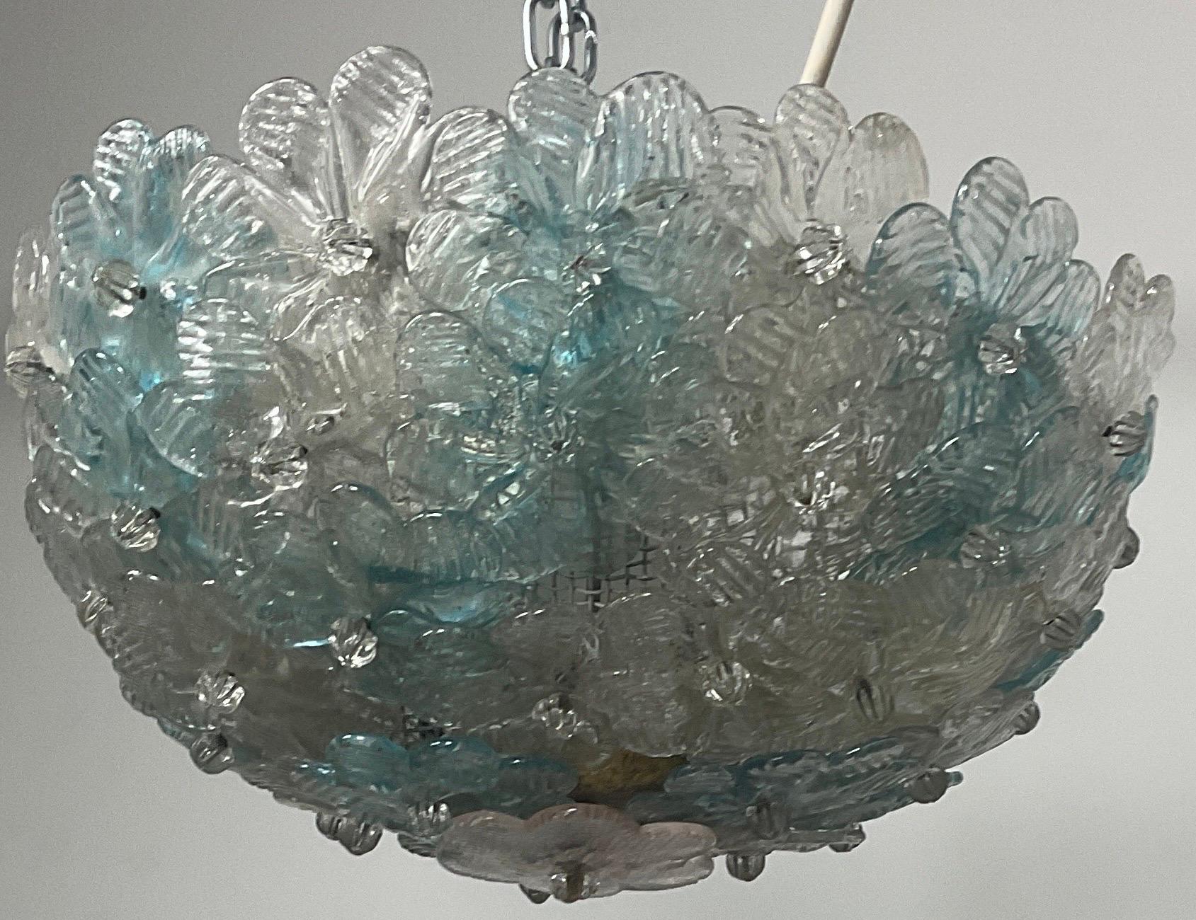 Coloured glass ceiling light attributable to Seguso of the 60s For Sale 7