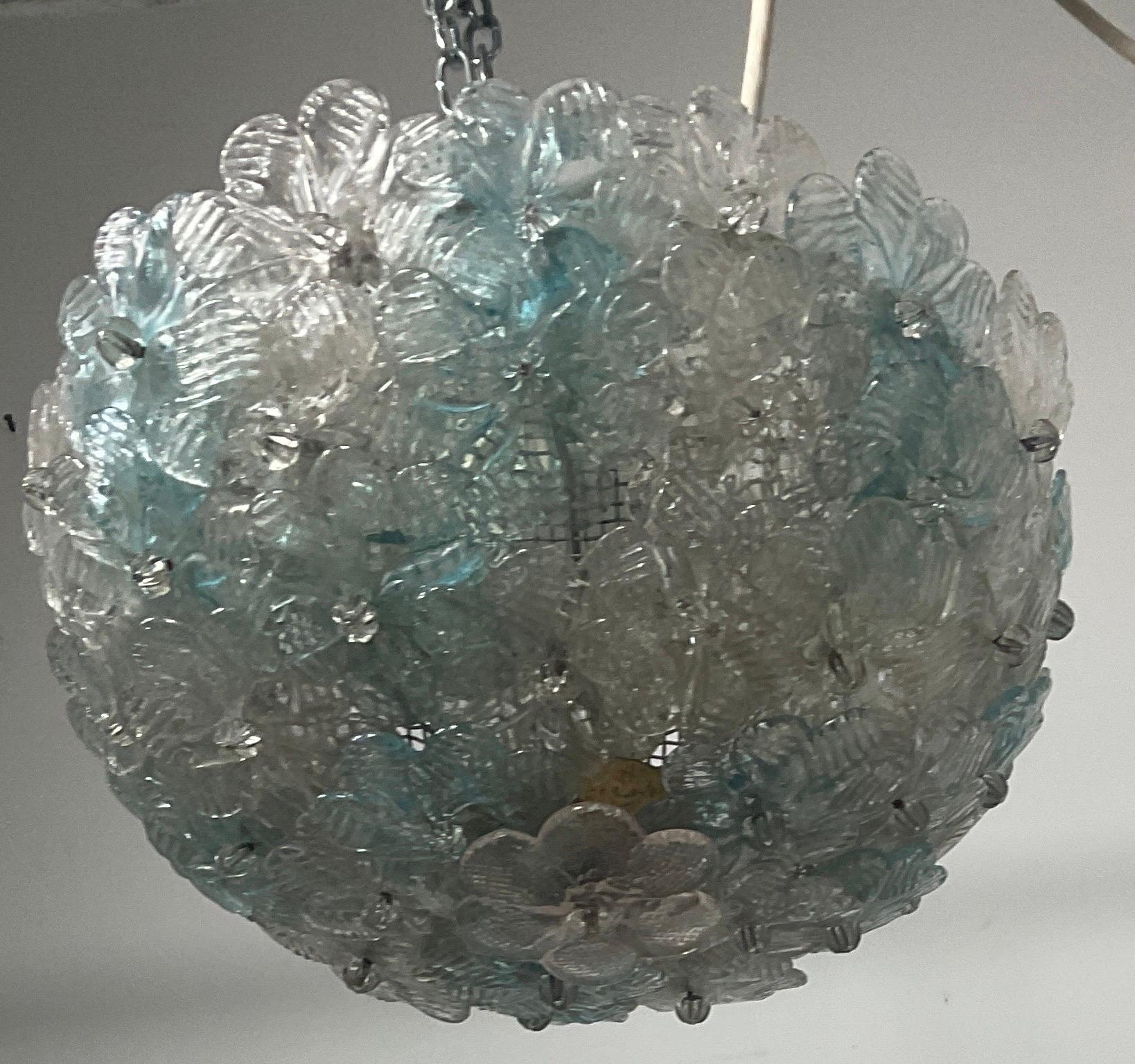 Coloured glass ceiling light attributable to Seguso of the 60s For Sale 8