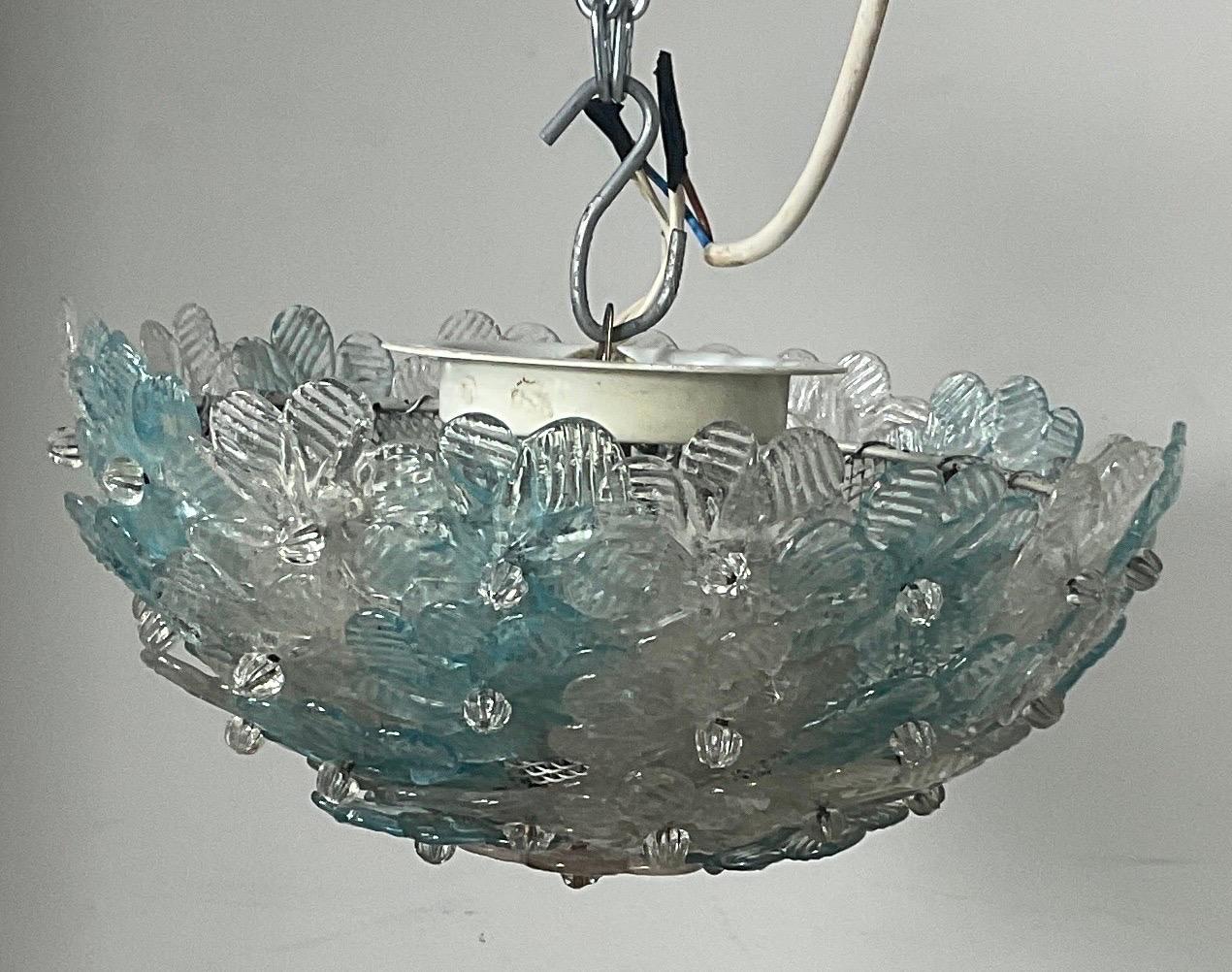 Coloured glass ceiling light attributable to Seguso of the 60s For Sale 3