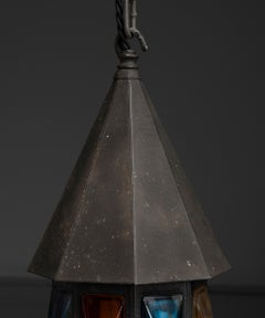 Coloured Glass Lantern, England circa 1950