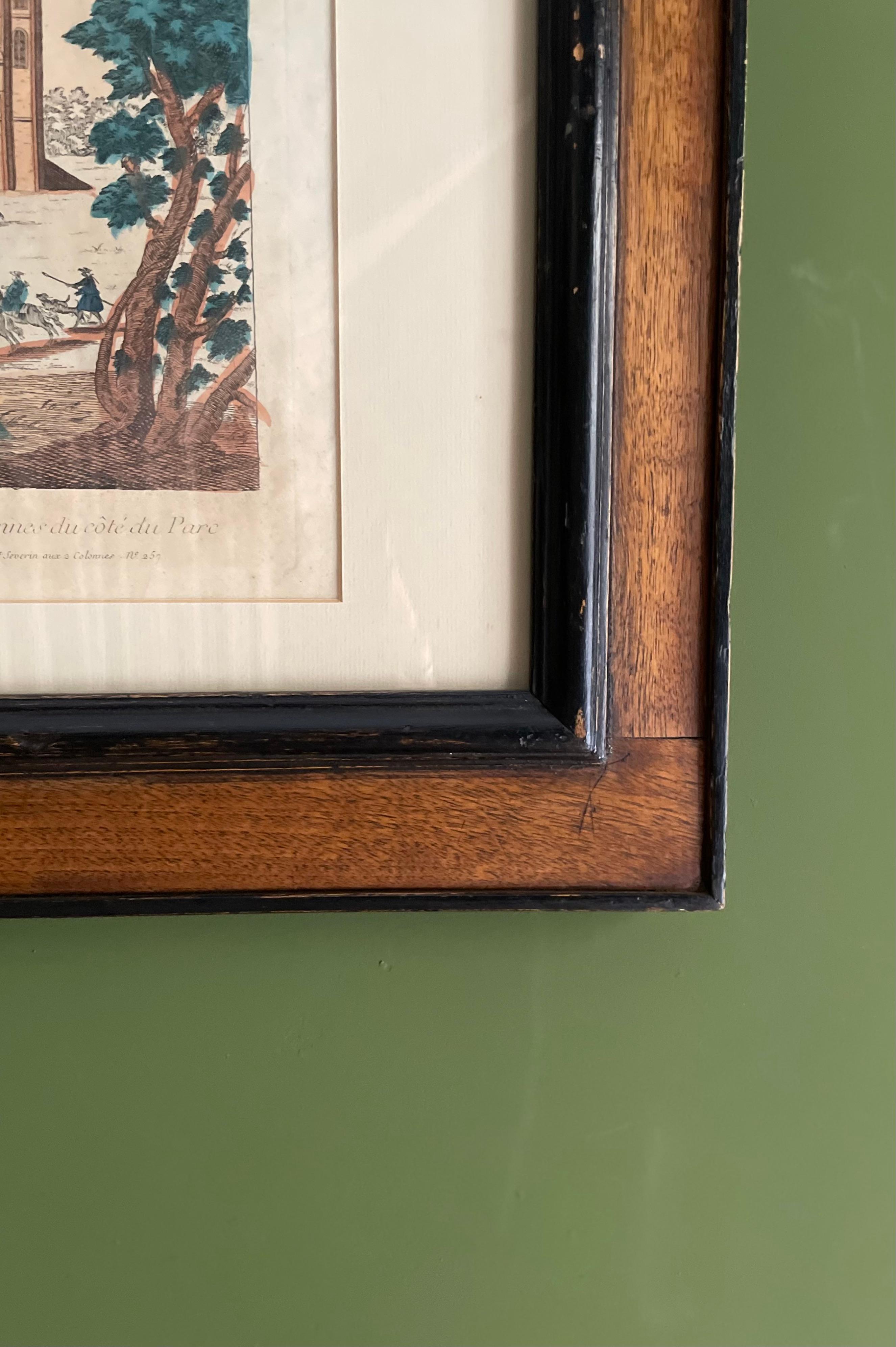 18th Century and Earlier Coloured Optical View 18th century - Le Chateau For Sale