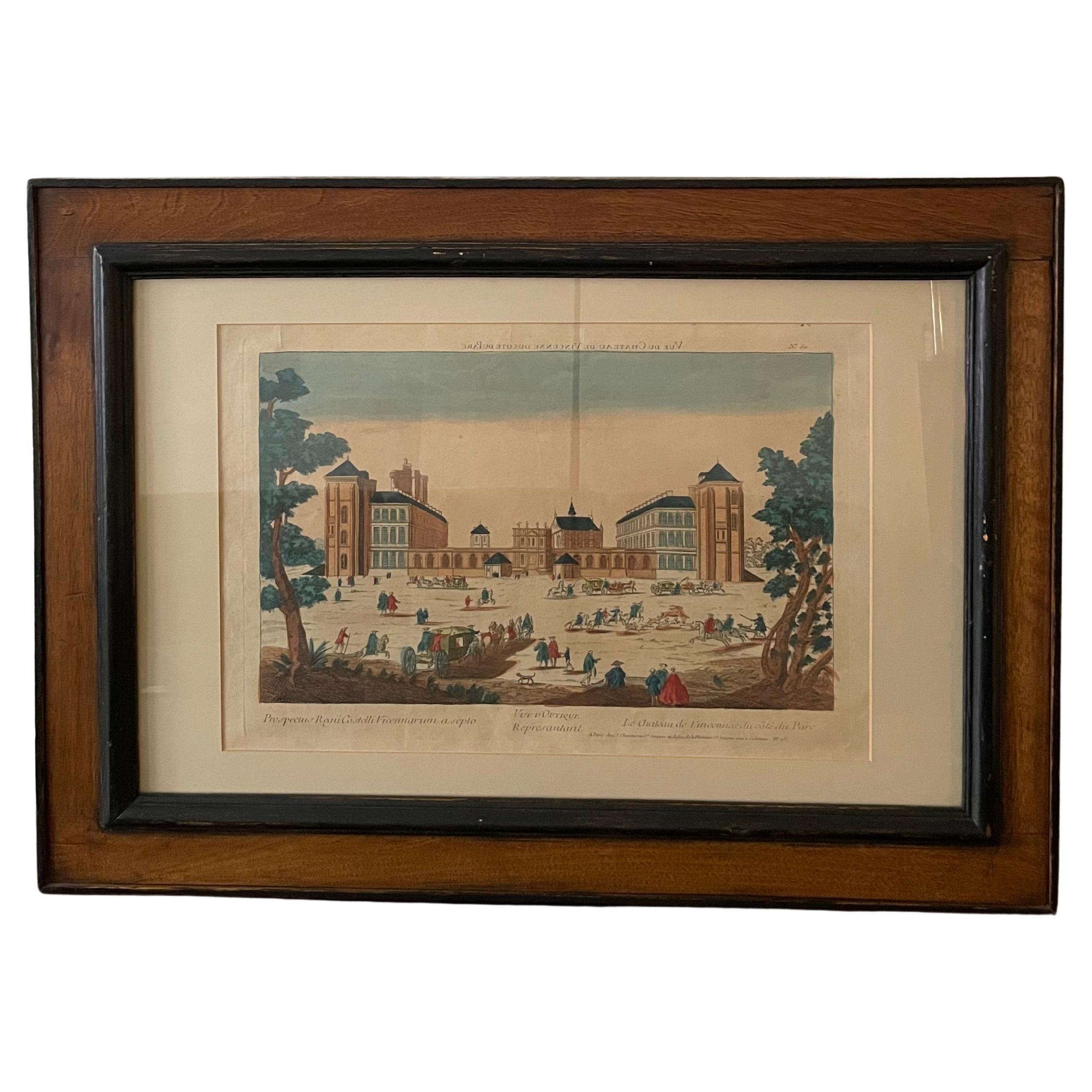 Coloured Optical View 18th century - Le Chateau