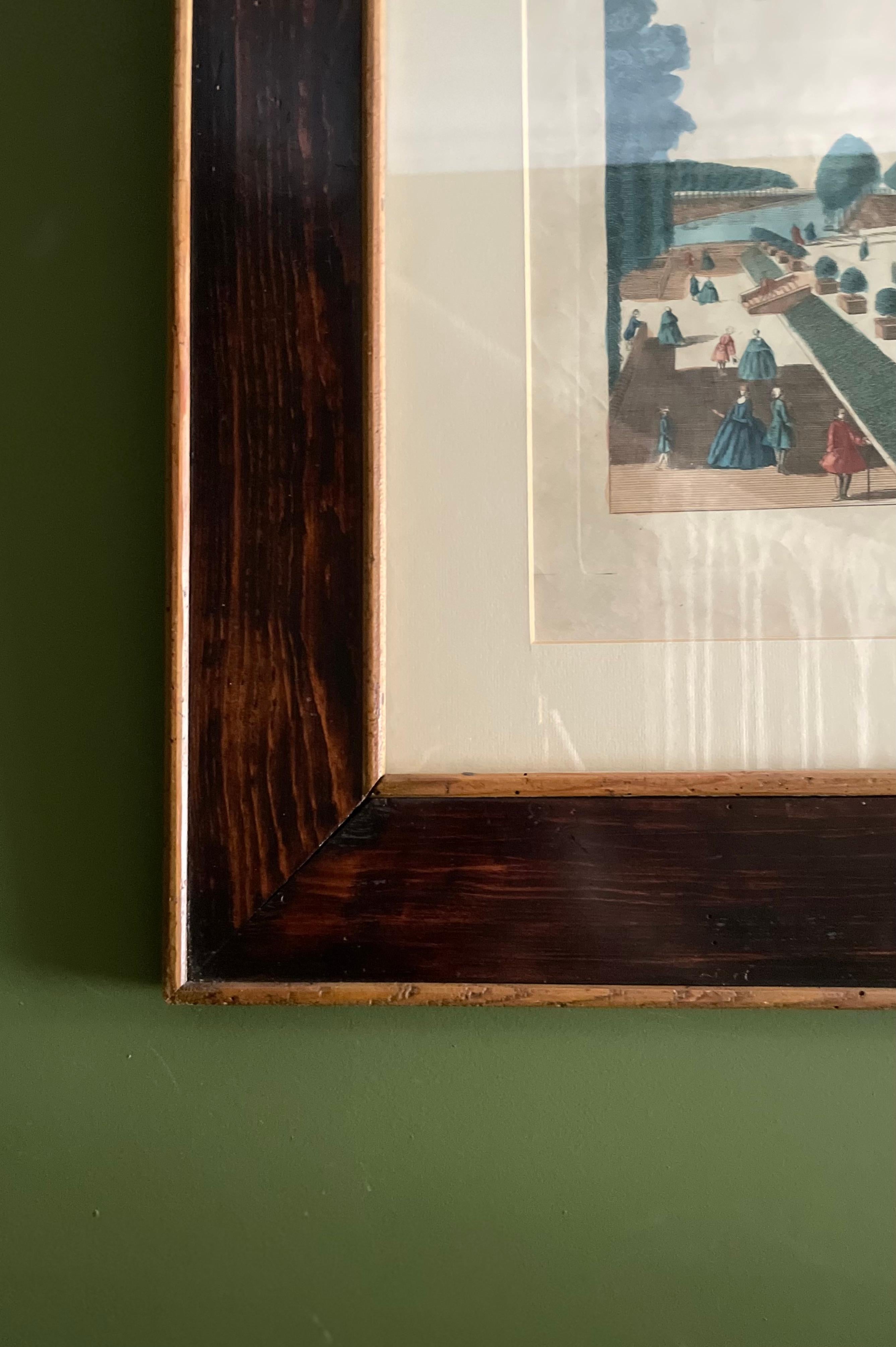 18th Century and Earlier Coloured Optical View 18th century - Versailles For Sale
